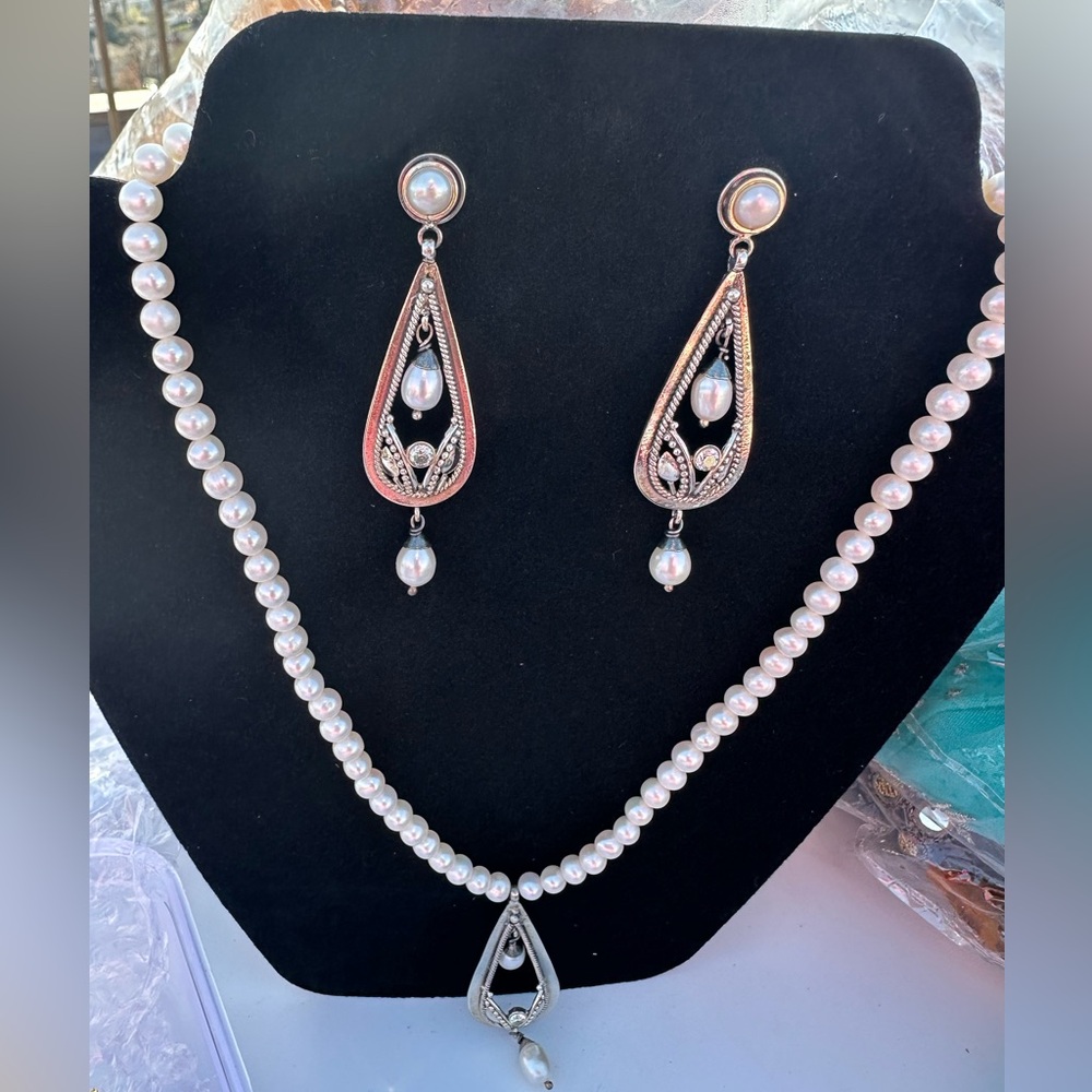 Genuine Pearl and Silver Set